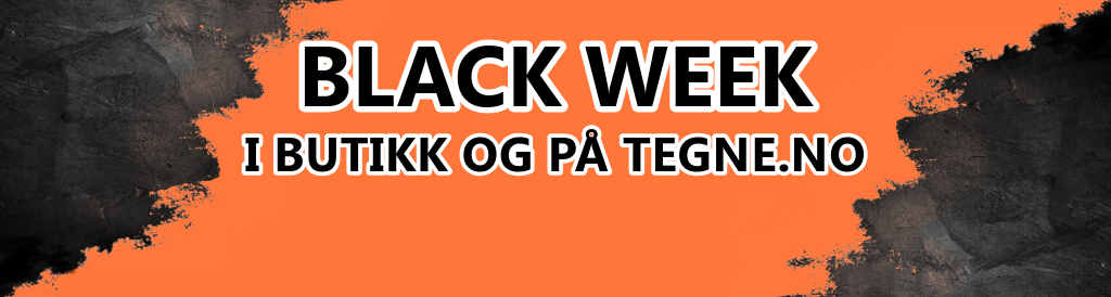 Black Week og Black Friday hos tegne.no november 2024. Gode tilbud på kunst og hobby.